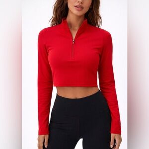 Adanola Cropped Quarter Zip - Size S